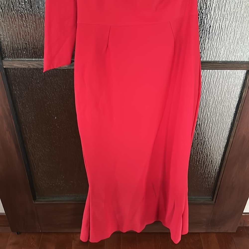 Chiara Boni Kimina Gown Elegant Red One-Shoulder Dress size 48 or US size 12 - Picture 13 of 13